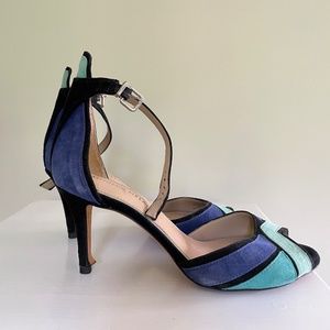 ANTONIO MELANI suede color blocked stiletto heels size 8